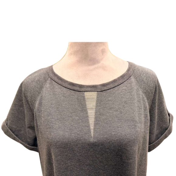 Brunello Cucinelli Monili Bead Cotton Stretch T-Shirt Dress Gray Made In Italy - Picture 2 of 13